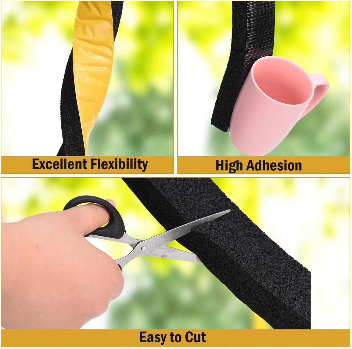 YoleShy Window Air Conditioner Foam Tape 2 Pcs 2 Inch Wide x 1 Inch Thick Weather Stripping Door Seal Strip for Insulation, Weatherstrip, Gap Blocker, Total 13 Feet Long(6.5ft x 2 Rolls), Black