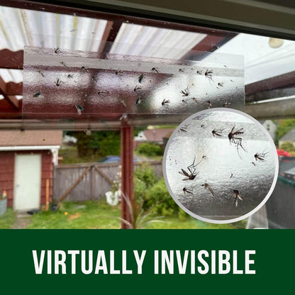 Garsum Window Fly Traps Indoor, Fly Paper Bug Sticky Strips, House Fly Killer Window Decal Non-Toxic，12 Pack