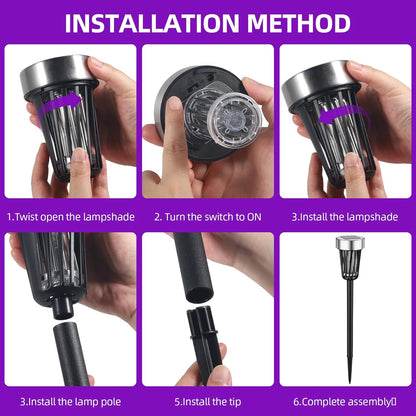 2026 Solar Bug Zapper Outdoor Waterproof Mosquito Repellent Outdoor Patio Mosquito Trap & Killer for Garden, Farm, Backyard, Solar Powered Fly Zapper for Small Flying Insect, Flies, Gnats, Moths(4)