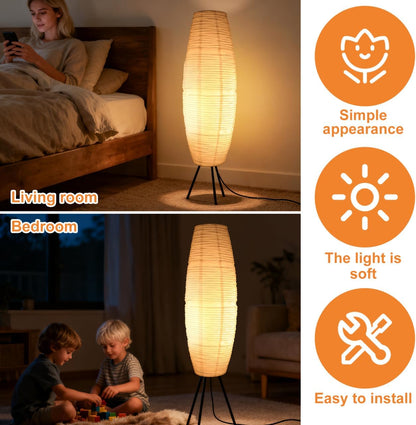 SHINEOFI Paper Lamp Shade Floor Lamp Shade Foldable Floor Lampshade Replacement for Bedroom Light Accessory Home Hotel Bedside Desk