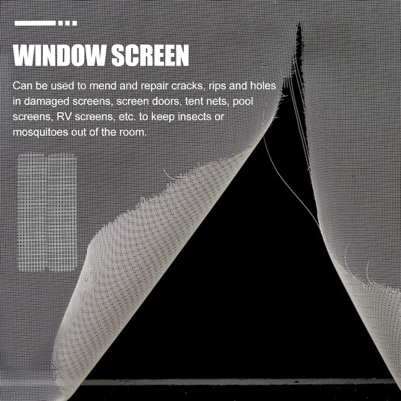 VILLCASE 25-Pack Window Screen Repair Patches Self-Adhesive Window Screen Mesh Tape Adhesive Mesh Repair Tape for Rips and Tears Easy Cut Sticker for Home and Rv Use
