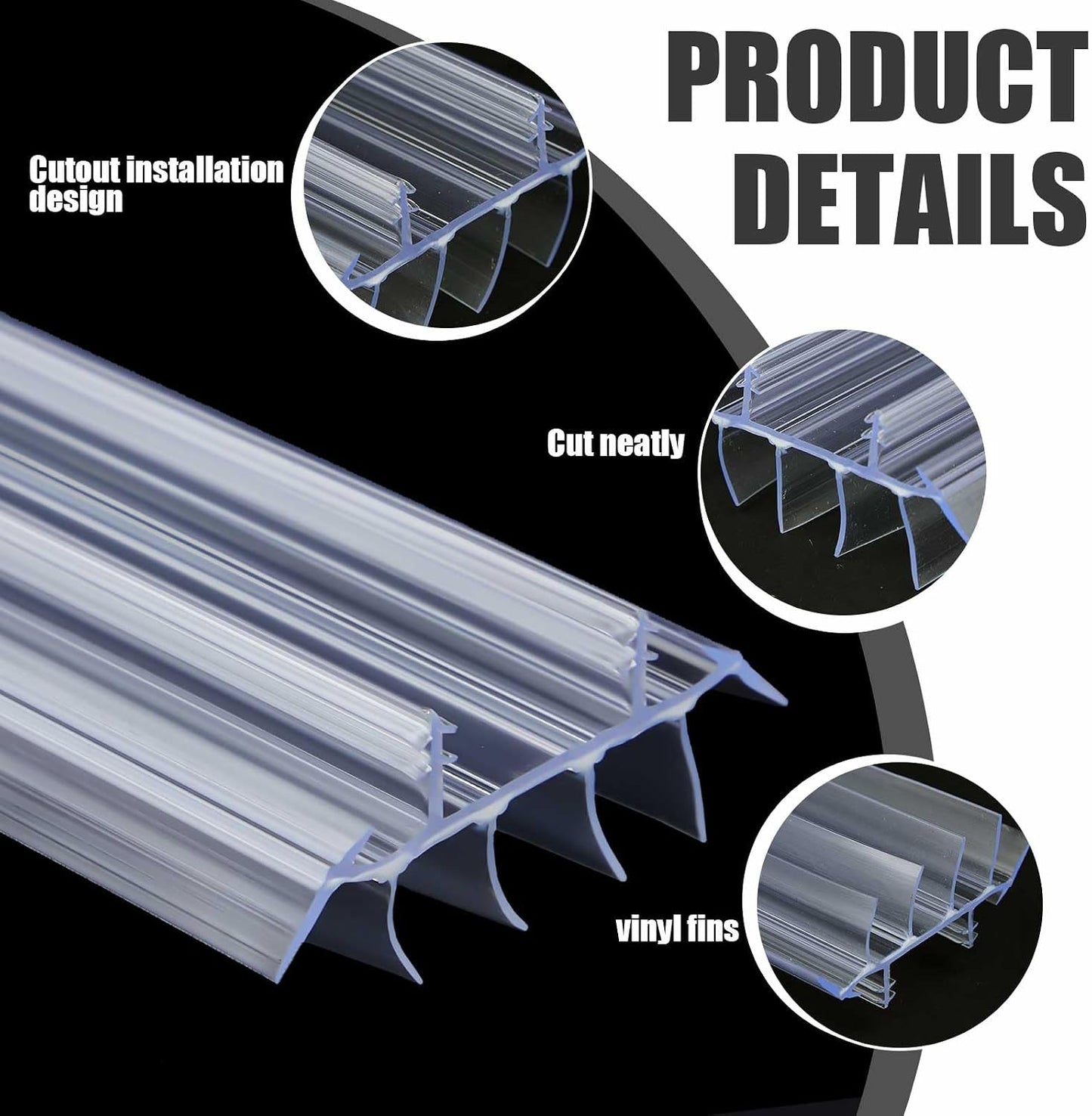Pushglossy 1 Pcs Replacement Door Bottom with Vinyl Fins 36" Long 1 3/4" Wide Threshold Seal Bottom of Door Weatherstrip Kerf Weather Stripping for 7/8" Between Barbs (White)