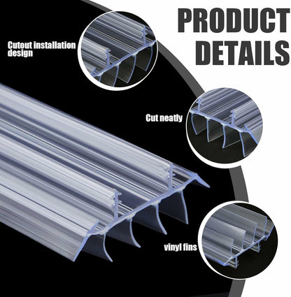 Pushglossy 1 Pcs Replacement Door Bottom with Vinyl Fins 36" Long 1 3/4" Wide Threshold Seal Bottom of Door Weatherstrip Kerf Weather Stripping for 7/8" Between Barbs (White)