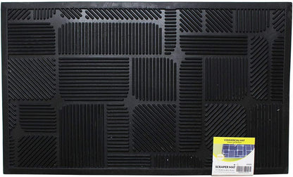 HAWK Heavy Duty Rubber Scraper Mat | Size 18" x 30" (45 x 75 cm) | 9mm Thickness | Anti Slip | Anti Fatigue | Great For Cleaning Boots & Shoes