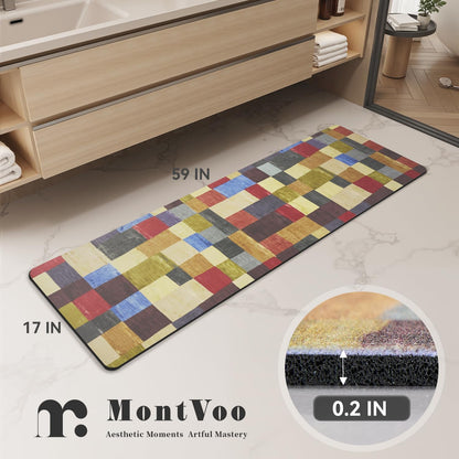 MontVoo -Bath Mat-Rubber Backing Non SlipThin Bathroom Rugs Fit Under Door- Quick Dry Absorbent Faux Suede Surface Grey Bathroom Floor Mats-Shower Rug for in Front of Bathtub Shower Gray 16x24