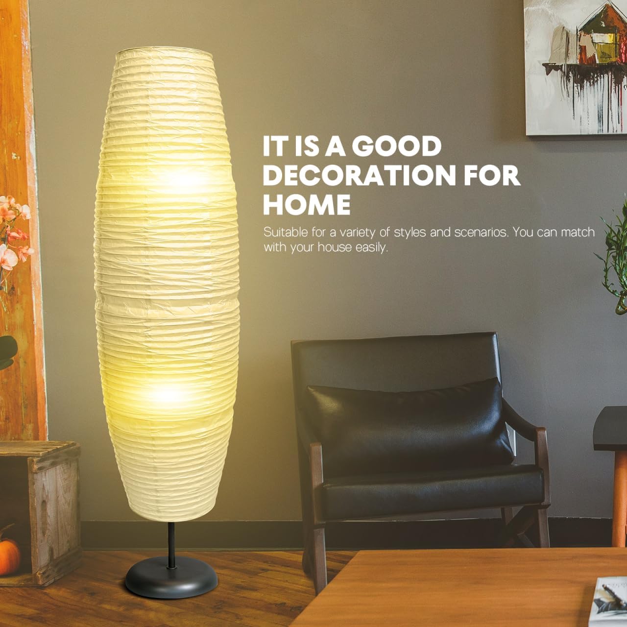 SHINEOFI Paper Lamp Shade Floor Lamp Shade Foldable Floor Lampshade Replacement for Bedroom Light Accessory Home Hotel Bedside Desk