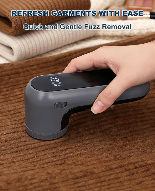 Killrose Fabric Shaver | Lint Remover with Digital Display, 6-Leaf Blade Electric Lint Shaver for Clothes, Sweaters, Furniture - 9000 RPM USB-C Rechargeable, Safe for All Fabrics