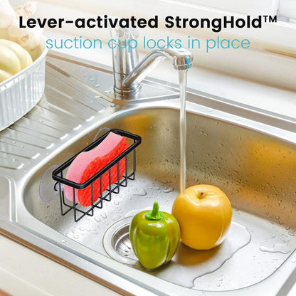 HLOOL Sponge Holder for Kitchen Sink, Kitchen Sink Sponge Holder,Sink Caddy,Dish Soap Holder （Mat Silver）