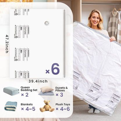 TAILI 8 Pack Vacuum Storage Bags, Jumbo Size (31×40 inch), Vacuum Seal Bags for Clothing, Bulky Bedding, Comforter, Blankets, Pillows, Space Saver Packing