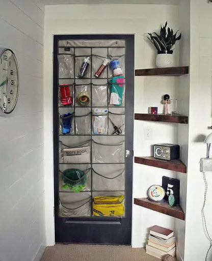 Extra Large Hanging Crystal Clear Over Door Shoe Organizers, Closet Shoe Organizer Shoe Rack Organizer Shoe Storage, 12+6Pockets, 4Hooks, white (59"x 21.6")