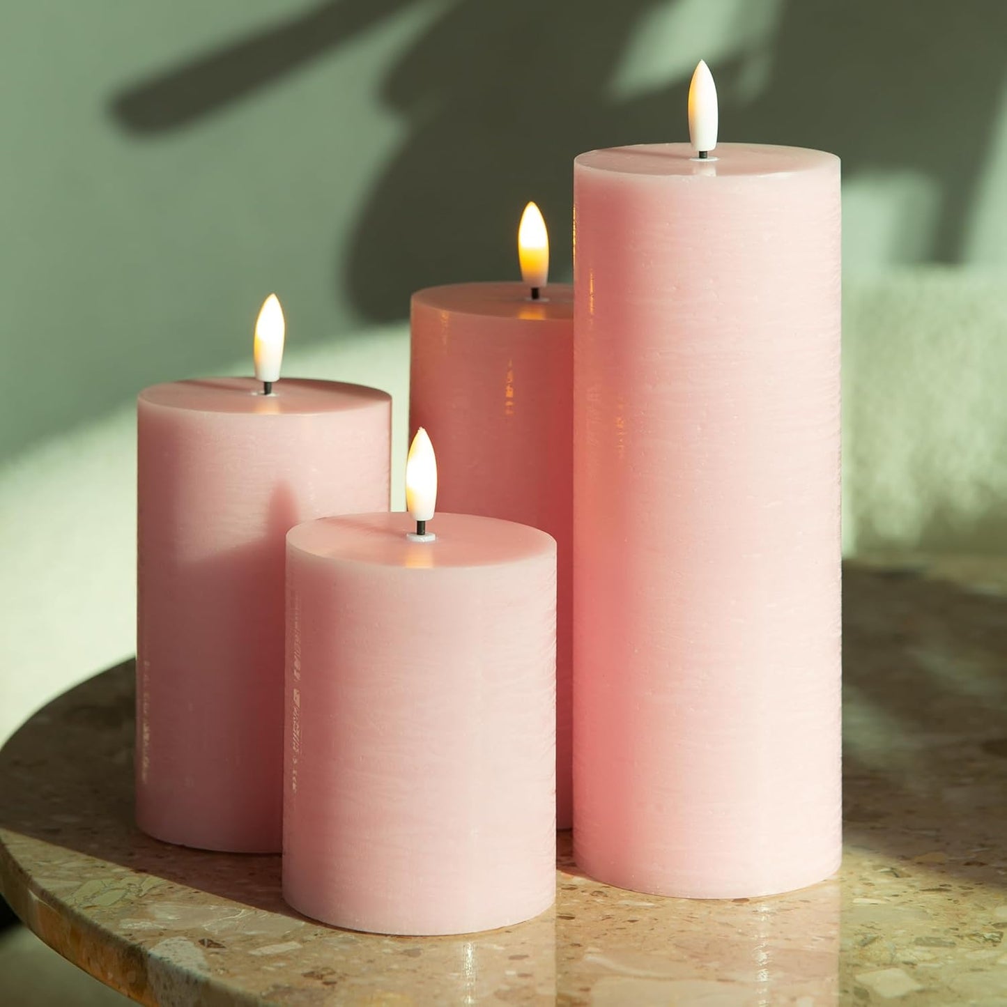 LUSHARBOR Flameless Candles, 4 Pack Battery Operated Candles with Remote, Real Wax LED Fake Candles with Timer Flickering for Christmas Wedding Home Party D3 H 5" 6" 7" 9" White