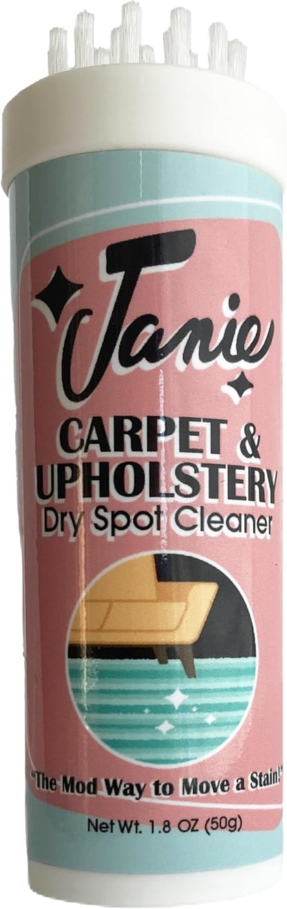 Janie Dry Stick Spot Cleaner (.4 oz) – Portable Instant Stain Remover Stick for Clothes – Magic Eraser Pen for Laundry, Travel, and On-the-Go Stain Removal – Compact, Safe, and Easy to Use