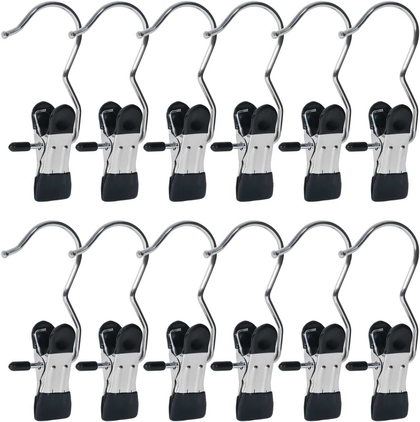 15/30Pcs Upgrade Double Head Clamp Dipped Clothespin for Laundry Hooks with Clips, Boot Holder, Hanging Clips, Portable Multifunctional Hangers Single Clip Space Saving for Jeans, Hats (15, White)