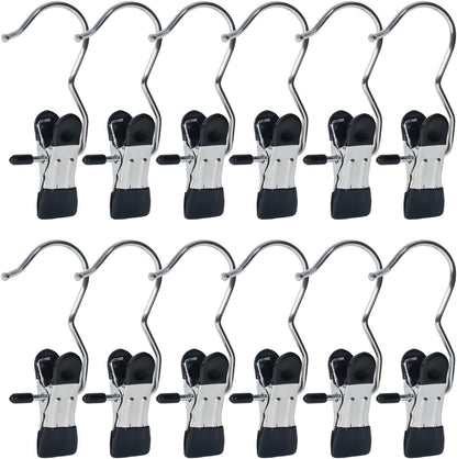 15/30Pcs Upgrade Double Head Clamp Dipped Clothespin for Laundry Hooks with Clips, Boot Holder, Hanging Clips, Portable Multifunctional Hangers Single Clip Space Saving for Jeans, Hats (15, White)