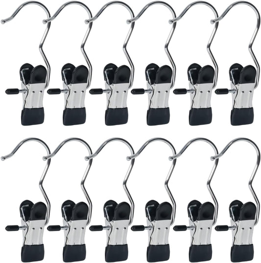 15/30Pcs Upgrade Double Head Clamp Dipped Clothespin for Laundry Hooks with Clips, Boot Holder, Hanging Clips, Portable Multifunctional Hangers Single Clip Space Saving for Jeans, Hats (15, White)