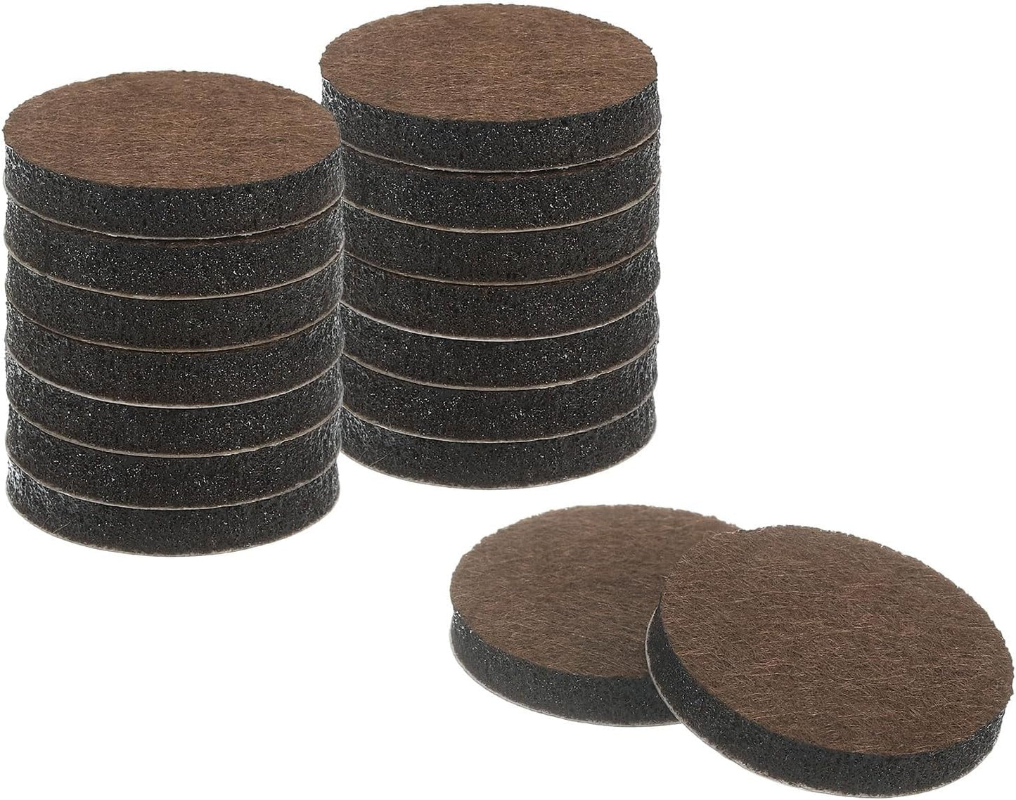 uxcell Furniture Pads, 24Pcs 1.25" - Round Self Adhesive Felt Furniture Pads, Floor Protectors for Furniture Feet Chairs Legs Hardwood Floors (Brown)