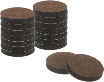 uxcell Furniture Pads, 24Pcs 1.25" - Round Self Adhesive Felt Furniture Pads, Floor Protectors for Furniture Feet Chairs Legs Hardwood Floors (Brown)