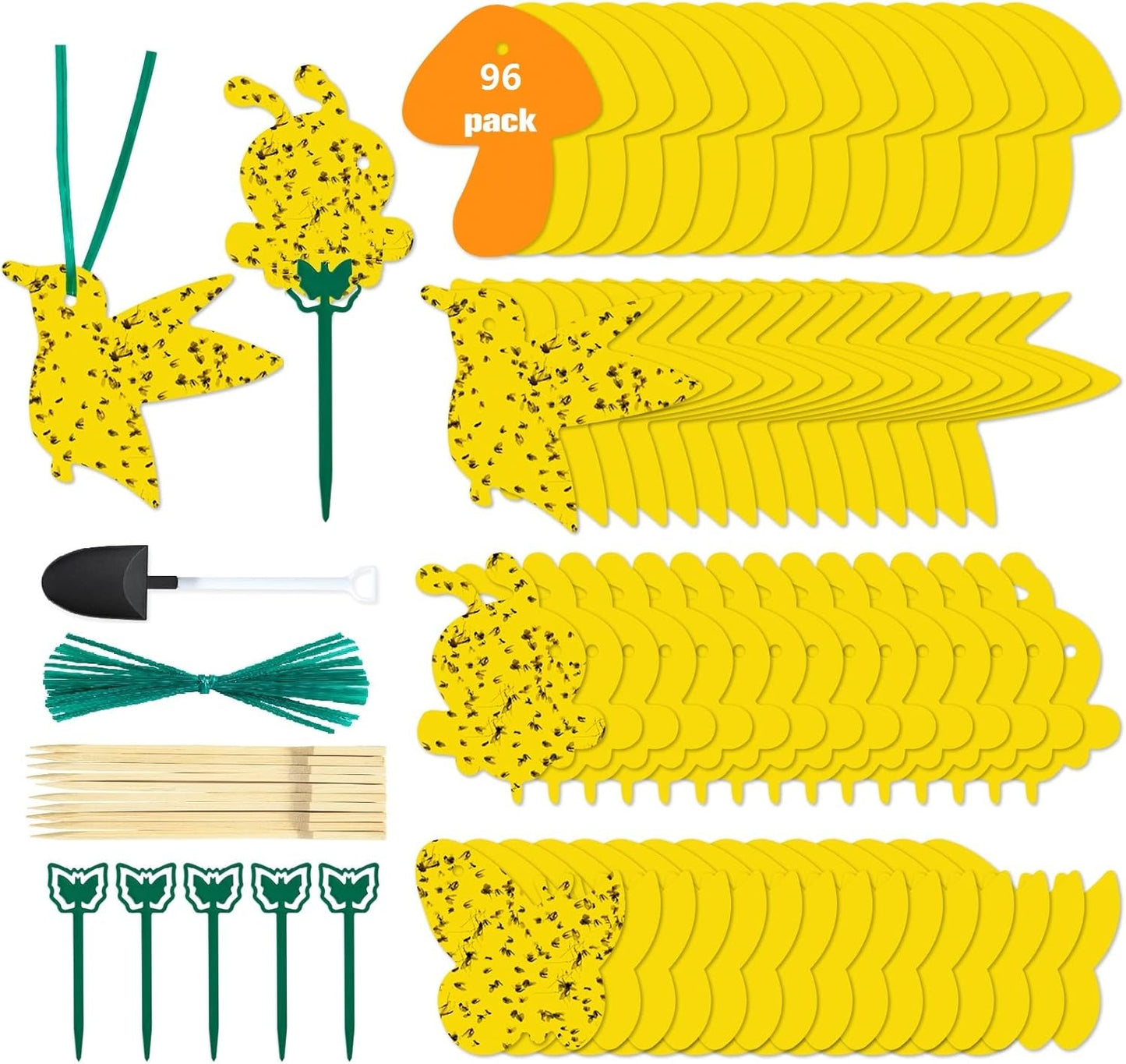 Yellow Sticky Fruit Fly Trap 54 Pack, Gnat Traps for Indoor House Plants | Catches Fungus Gnats, Fruit Fly, Whitefly, Aphid, Leaf Miner, No Harm & Odorless, Safe For Indoor Garden & Outdoor Plant Use