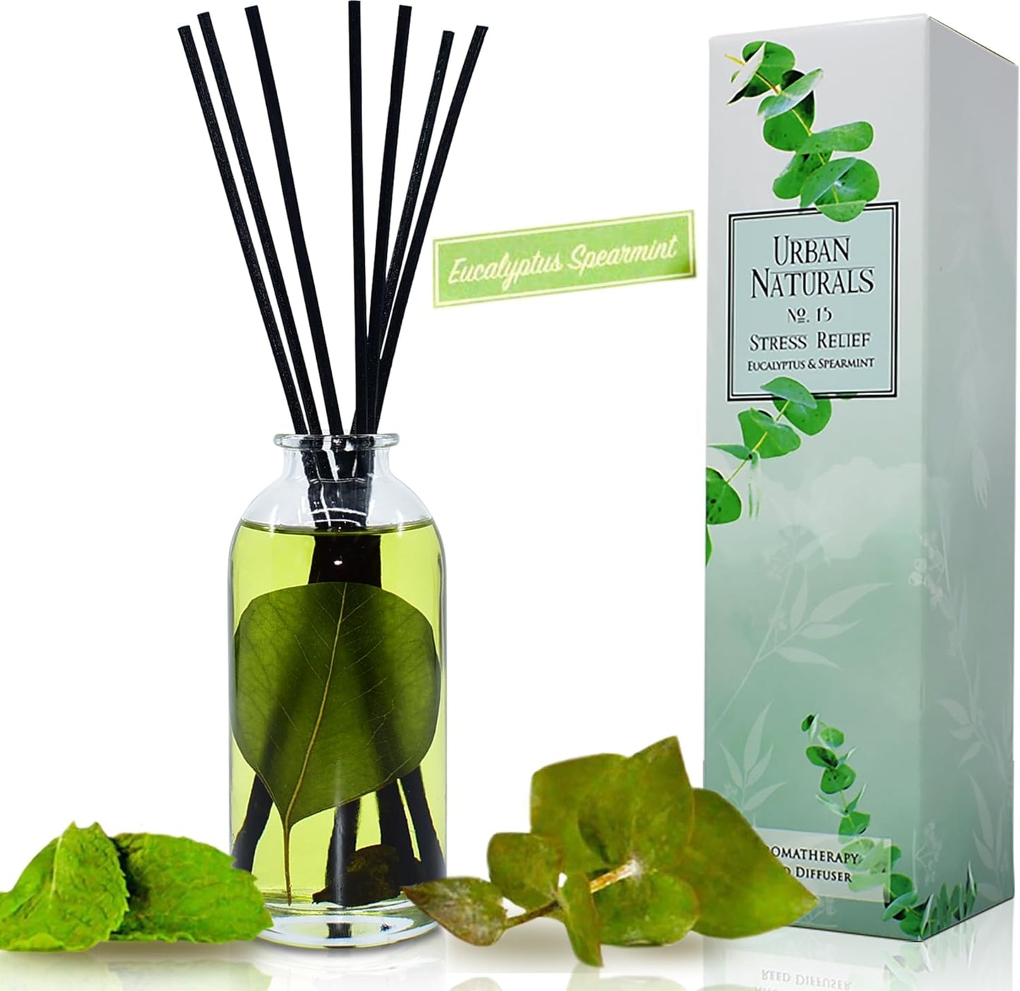 Urban Naturals Smoked Vanilla Reed Diffuser Set with Vanilla Bean, Sandalwood & Leather | Made in the USA - Colors B