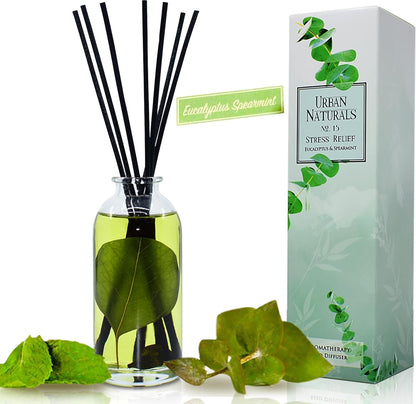 Urban Naturals Smoked Vanilla Reed Diffuser Set with Vanilla Bean, Sandalwood & Leather | Made in the USA - Colors B