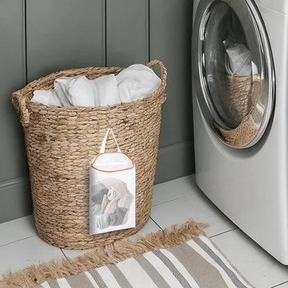 3 PACK Hanging Mesh Laundry Bags with S Metal Hooks,10x12 Inch Hanging Socks Laundry Bags, for Washing Machine