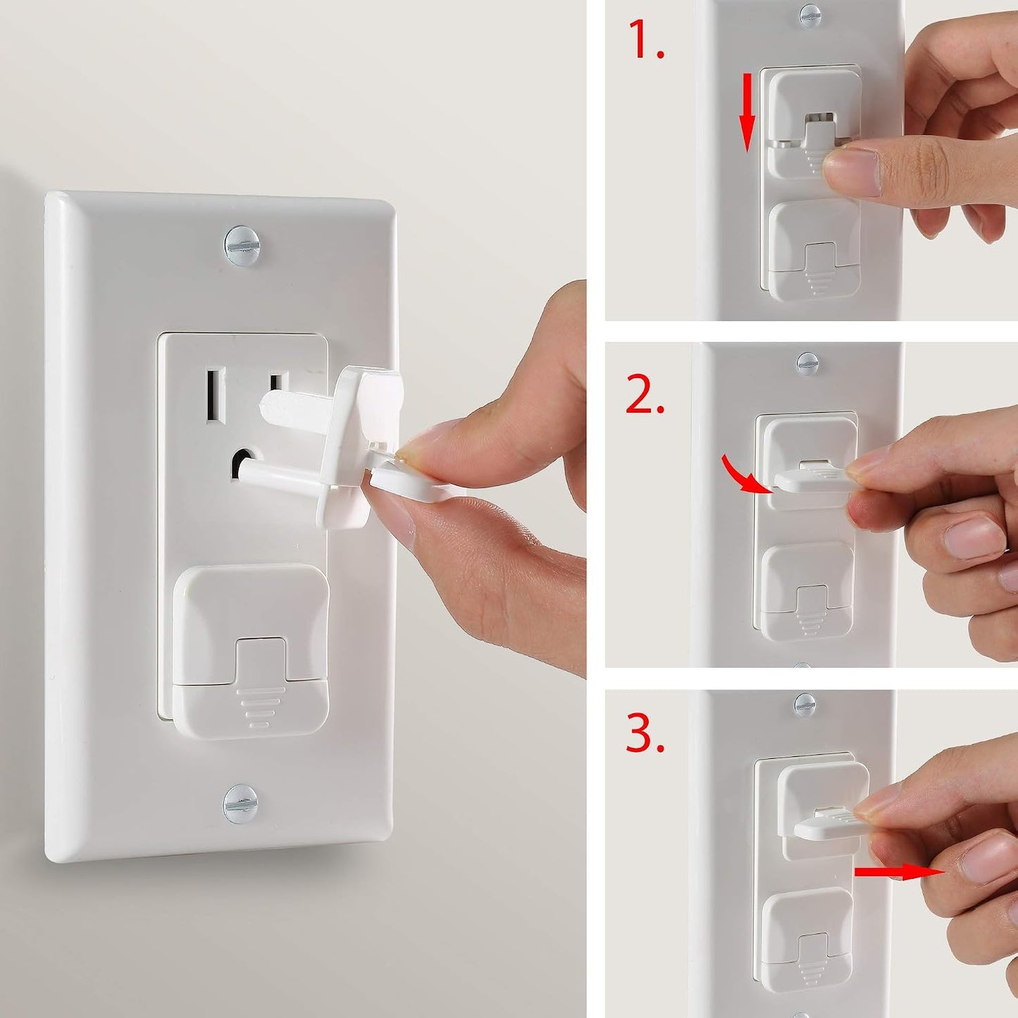Bates- Outlet Covers Child Proof, 10 Pack, White, 3 Prong Outlet Covers