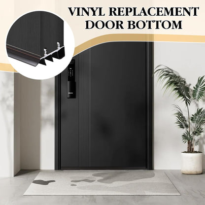 2 Pcs 36 Inch 90CM Exterior Door Sweep with Vinyl Fins, Under Door Weather Stripping Seal for Exterior Doors with Kerf Track, Replacement Bottom Door Seal Strip, Draft Stopper & Rodent Proof