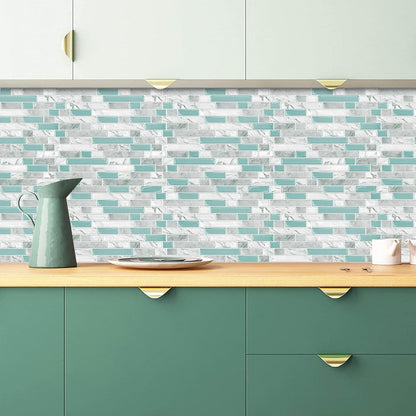 STICKGOO Thicker Design Peel and Stick, Self Adhesive Stick On Tile Backsplash for Kitchen and Bathroom, Beige & White, 12”×12”, 10 Sheets