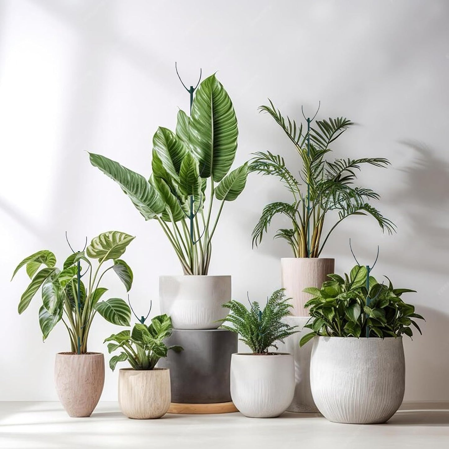 10pcs Stackable Monstera Plant Support,Plant Stakes for Indoor and Outdoor Plants Use,for Garden Stakes for Pothos, Philodendron & Vine Plants