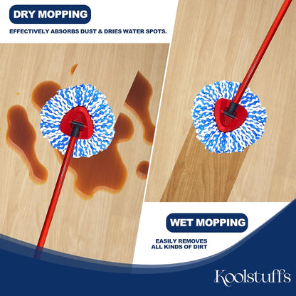 Mop Head Replacement, 3 Pack Spin Mop Refill Replace Head for Rinseclean 2-Tank System, Microfiber & Machine Washable