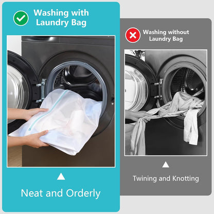 OTraki Large Mesh Laundry Bags 28x35 inch Zipper Mesh Lingerie Bags for Washing Delicates Net Laundry Mesh Bag Machine Washable for Dorm Hotel Camp Don't Drying, Melting 140-176℉, White