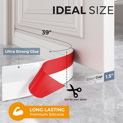 GroTheory 2 Pack Door Draft Stopper, Under Door Sweep for Exterior & Interior Doors, Weather Stripping Door Seal, Garage Window Blocker Noise Cold Air Insulation, Draft Guard Grey 2" W x 39" L