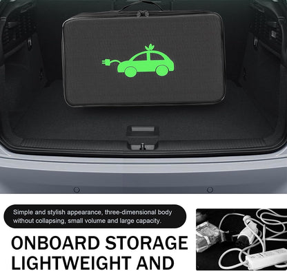 Charger Bag, Portable EV Charging Cable Bags, Waterproof Oxford Cloth Storage Bag for Charger, Jumper Cables, Cords (Rectangular)