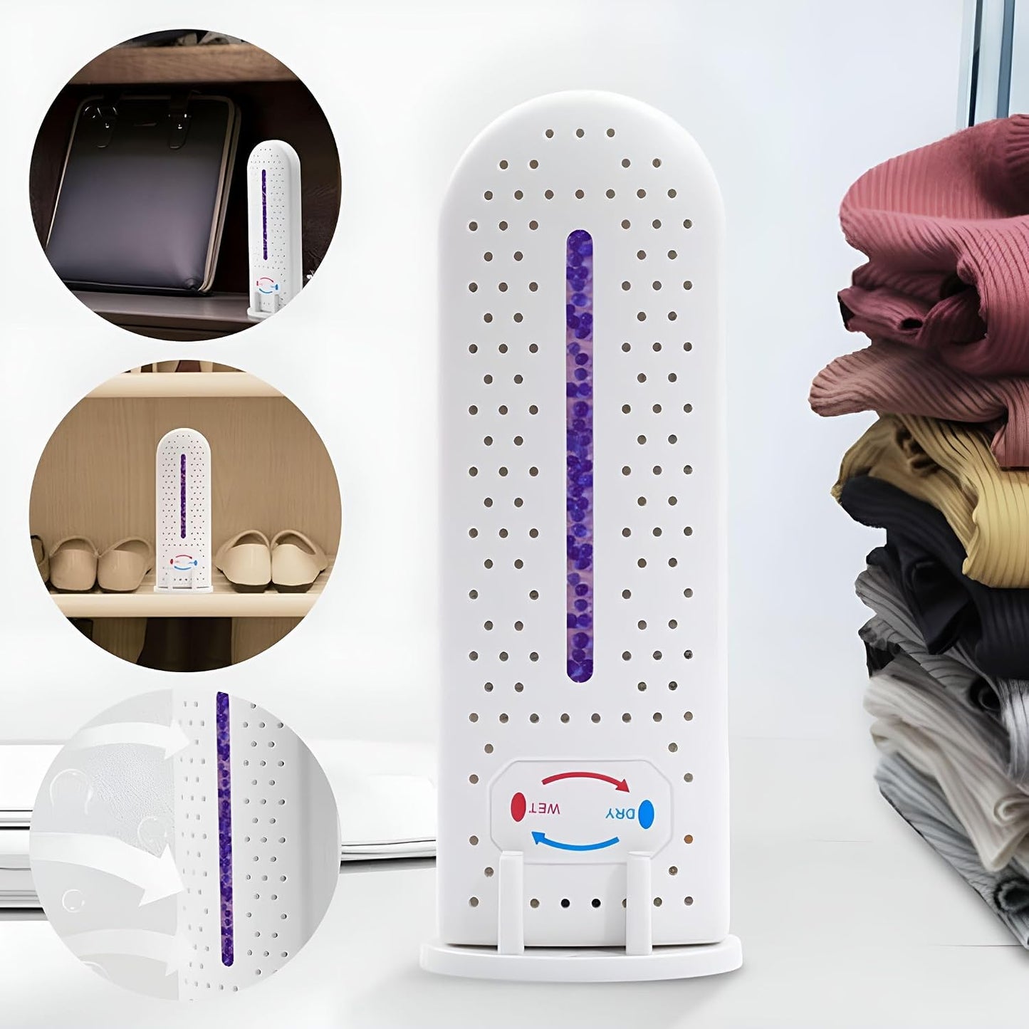 2026 NEW Rechargeable Small Dehumidifier For Closed Spaces Cabinet Closet And Bathroom Renewable Mini Dehumidifiers For Prevention