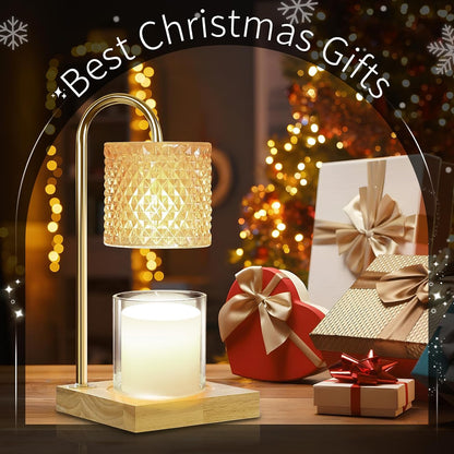 TigQiang Candle Warmer Lamp with Timer Dimmer, Birthday Gifts for Women Mom, House Warming Gifts, Elegant New Home Decor, Wax Warmer for Jar Candles, Heater Lamp for Scented Wax, Clear Glass