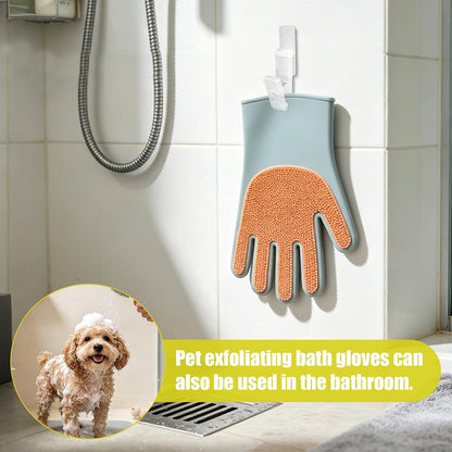 NQEUEPN 4Pcs Self-Adhesive Glove Clips for Kitchen Towel Holder | Plastic Dish Washing Gloves Clips with Strong Adhesive for Rubber Cleaning Gloves, Towels, Dishcloths, Kitchen Organizer