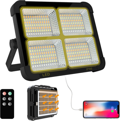 Portable LED Work Solar Light 100W 16500mAh 10000 LM with Stepless Brightness Job Site Battery Rechargeable LED Floor Light for Emergency Worklight for Hurricane