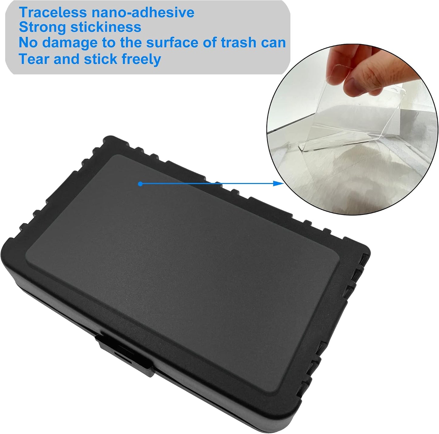 Trash Can Deodorizer Kit Stick-On Activated Carbon Odor Eliminator for Large Trash Cans, Indoor Kitchen Compost bins, Big Step or Touchless Sensor Garbage Cans (2 Black Kits)