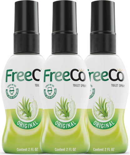 Freeco Before-you-go Toilet Spray | Stops odor Before it Begins with Essential Oils | Ideal for Home, Office, Public Spaces & Travel | 2 fl oz (1 Bottle), Original Citrus Scent