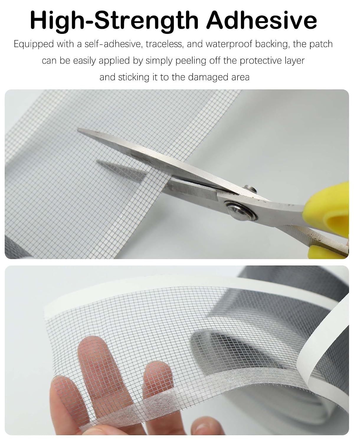 Window Screen Repair Patch, Traceless Strong Adhesive,Nano Fiber Mesh Patch Roll for Screen Door tears Holes and Insect Proof Net Hole (2.76 in x 32.81 ft) (Grey-7cm)