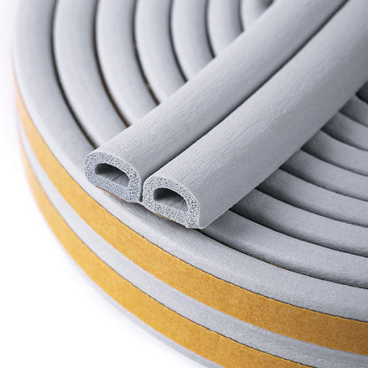 CloudBuyer Door & Window Weather Stripping, Soundproof Insulation Seal Strip with Self-Adhesive Rubber Collision Protection, 16.5 Ft (White)