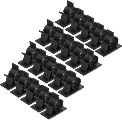 MECCANIXITY 25Pcs Cable Management Clips, 13-16mm Dia Self Adhesive Nylon Wire Holder, Adjustable Organizer Clamp for PC Desk Office, White