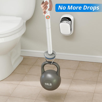 Disposable Toilet Cleaner Wand and Holder Set, Wall Mounted Toilet Bowl Brush Kit with 12 Refill Heads, Hygienic Toilet Cleaning System for Bathroom and RV