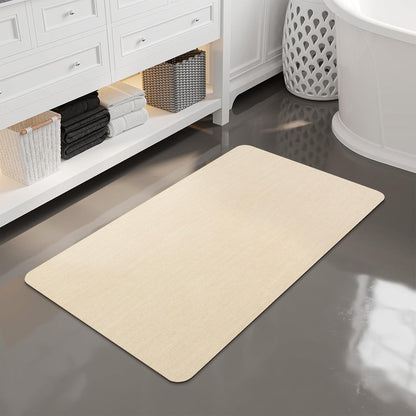 Mecko Bath Mat Rug, Rubber Non-Slip Quick Dry Absorbent Thin Bathroom Rugs Fit Under Door Bathroom Floor Mats-Shower Rug for in Front of Bathtub, Sink, Shower Room(Light Grey,16"x24")
