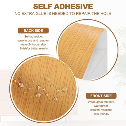 PATIKIL Self Adhesive Wood Grain Repair Tape 33'x 3", Multi-Use Realistic Wood Grain Repair Patch for Furniture Floor Door Table Chair Windows Handicraft DIY, Yellow Teak