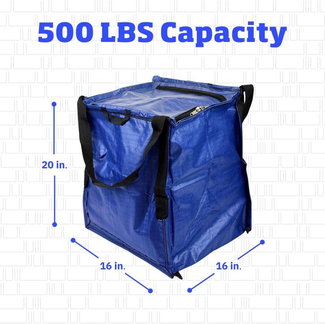 DURASACK XL 48-Gallon Zipper Top Heavy Duty Storage Tote Bags, Black | Rugged Woven Polypropylene Moving Bag, Reusable Self-Standing Design, Holds up to 500 Pounds