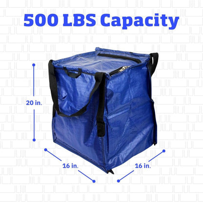 DURASACK XL 48-Gallon Zipper Top Heavy Duty Storage Tote Bags, Black | Rugged Woven Polypropylene Moving Bag, Reusable Self-Standing Design, Holds up to 500 Pounds