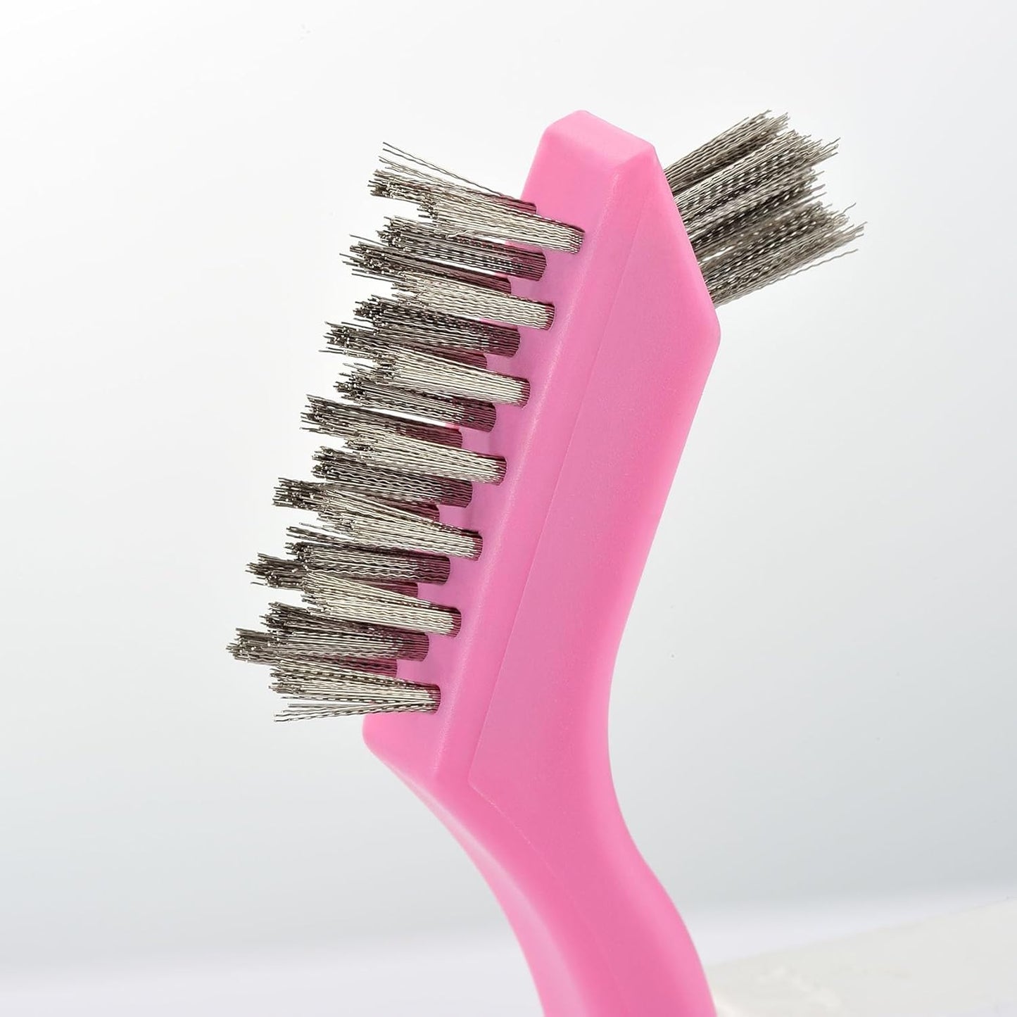 MAXMAN Small Cleaning Brush, Nylon Cleaning Brush 3-Pack, Hard Bristle Crevice Cleaning Brush, 7" Deep Clean Detailing Tools, Small Cleaning Brushes for Tight Spaces, Soft Nylon Bristles Brush, Pink