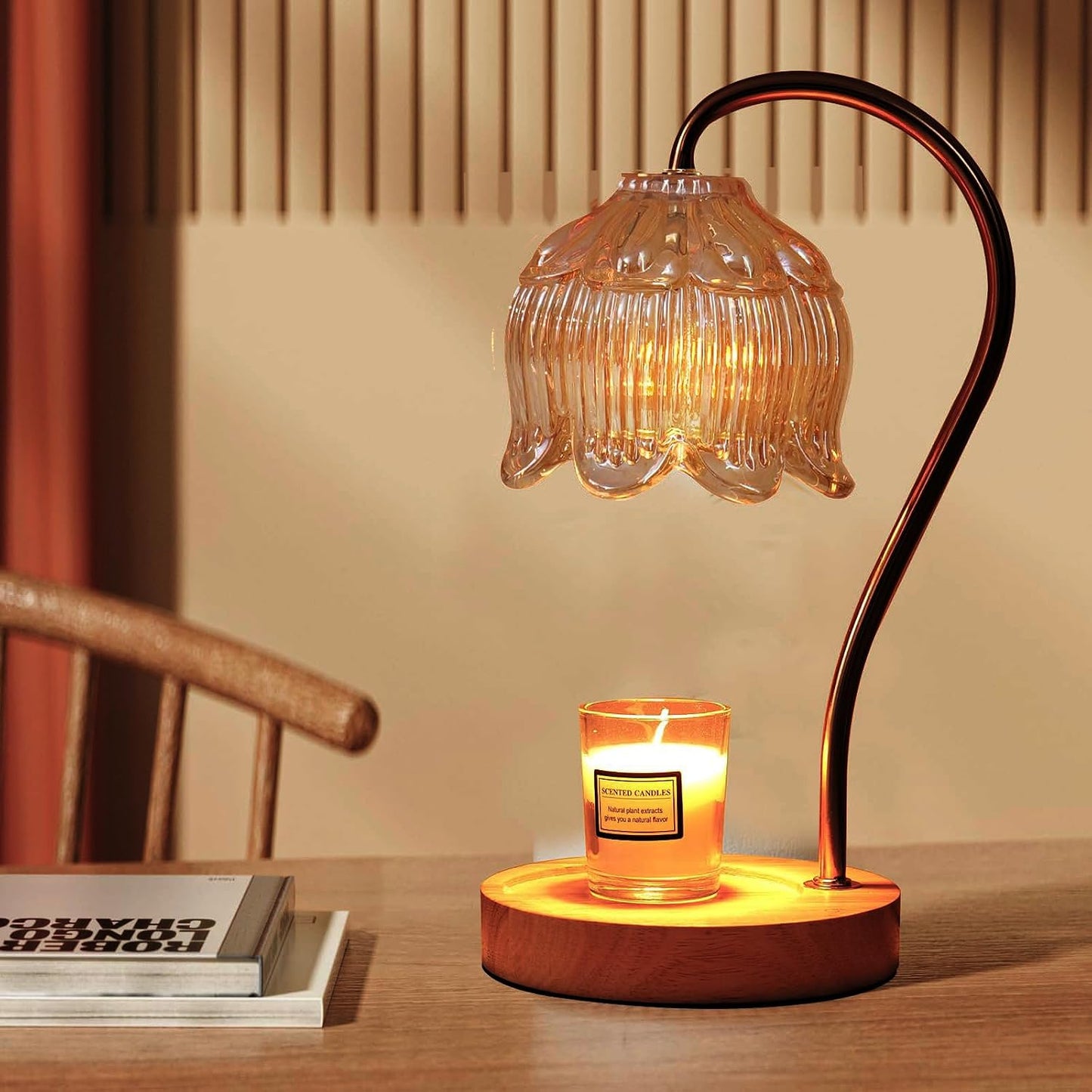 Fragrance Candle Warmer Lamp with 2 Bulbs Electric Candle Warmer with Timer & Dimmer for Home Decor