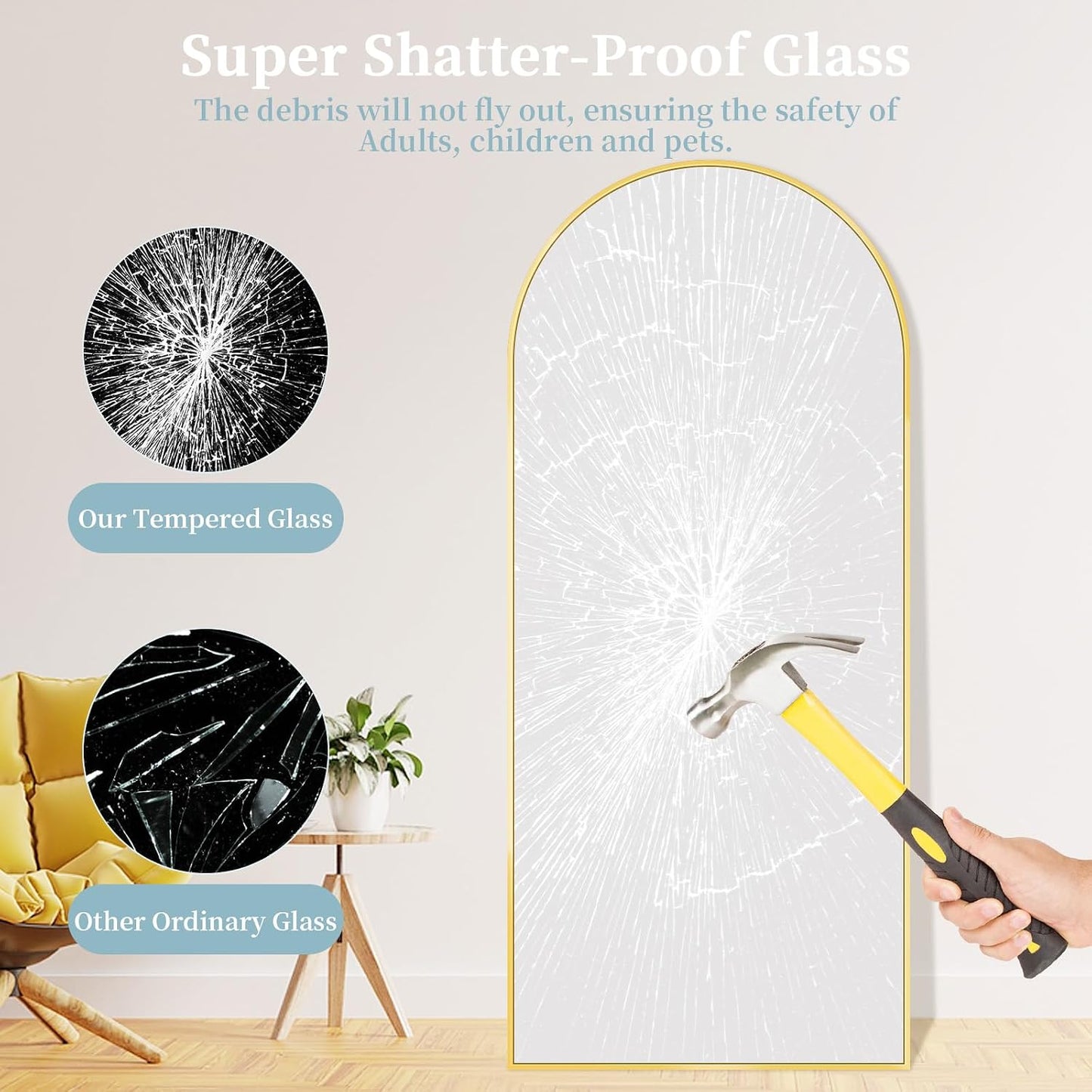 Full Length Mirror with Stand, 71"x28" Arched Full Body Large Stand Up Aluminum Frame Floor Standing Mirror, Freestanding Hanging Leaning Mounted for Bedroom Living Room Entryway Gold